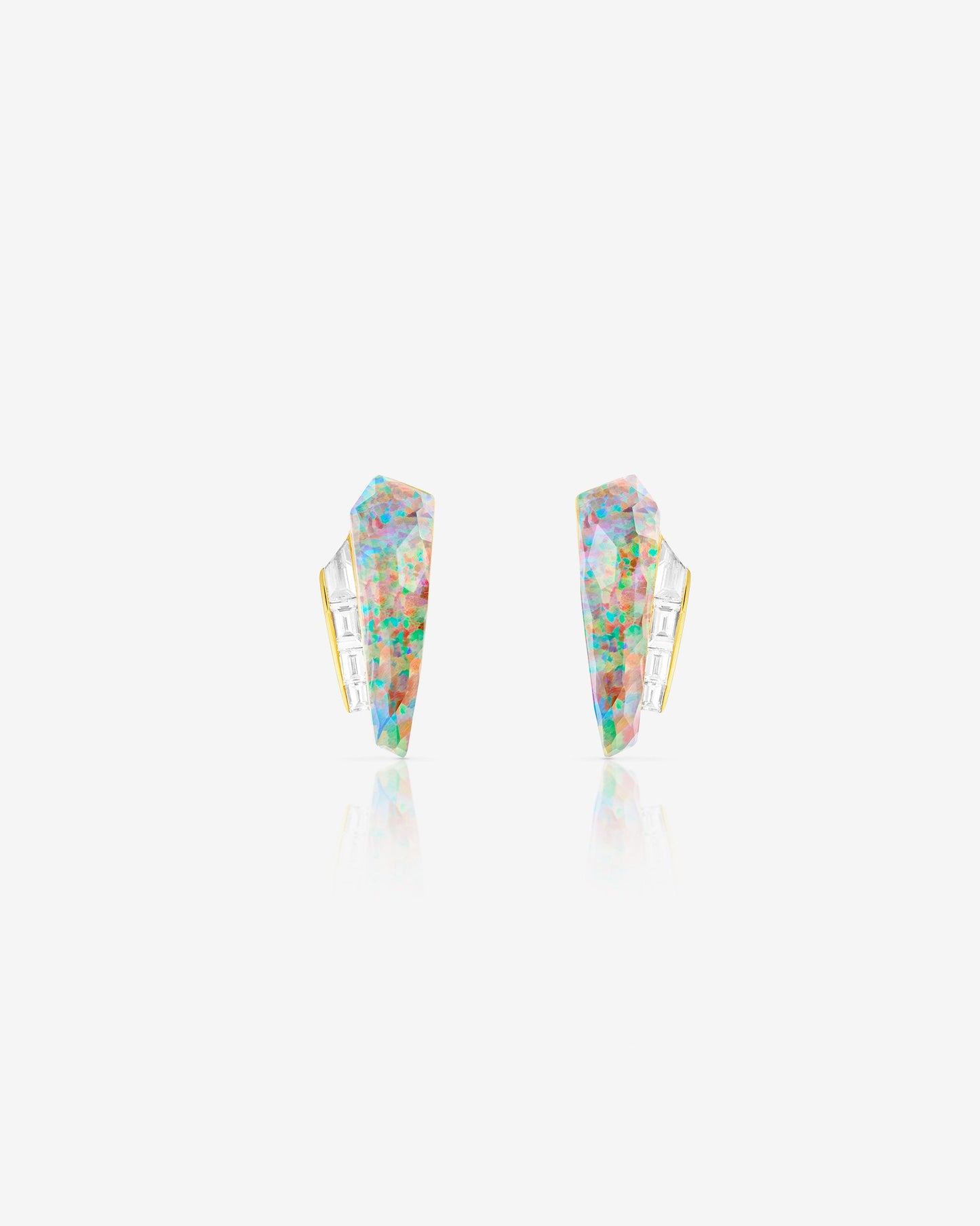 Crystal Haze Shard Slimline Cuff Earrings