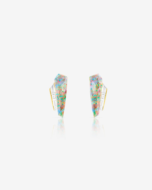 Crystal Haze Shard Slimline Cuff Earrings