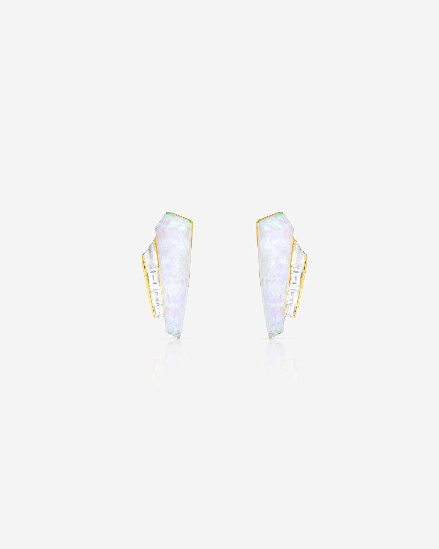 Crystal Haze Shard Slimline Cuff Earrings