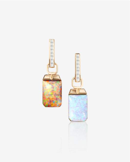 Crystal Haze Tablet Twister Earrings