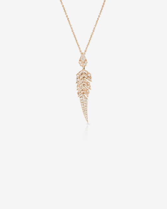 Magnipheasant Tail Feather Drop Pendant