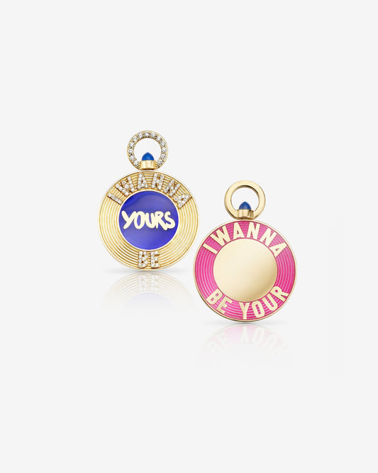 'I Wanna Be Your' Personalised Neon Pink Vinyl Pendant