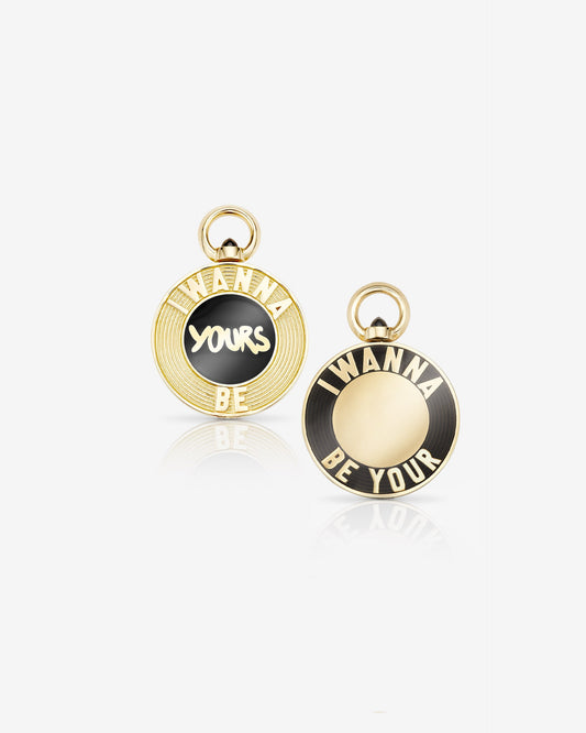 'I Wanna Be Your' Personalised Gold Vinyl Pendant