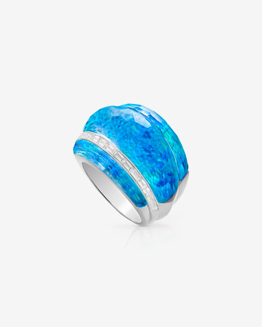 Crystal Haze Amplified Cocktail Ring