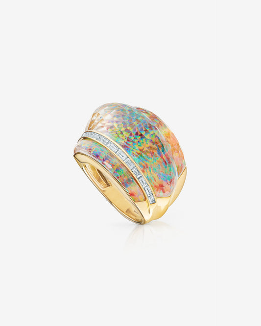 Crystal Haze Amplified Cocktail Ring