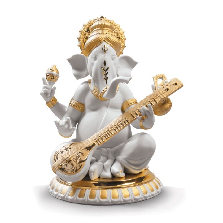 Veena Ganesha Figurine