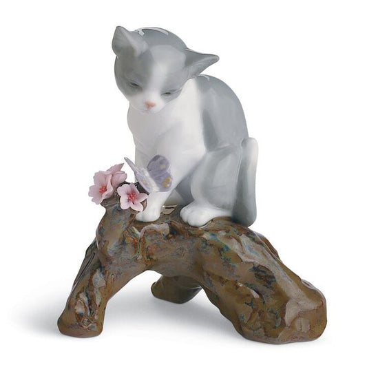 Blossoms For The Kitten Cat Figurine