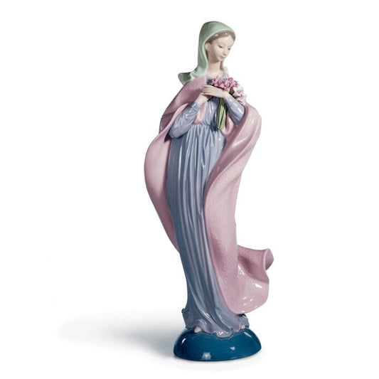 Our Lady With Flowers Figurine