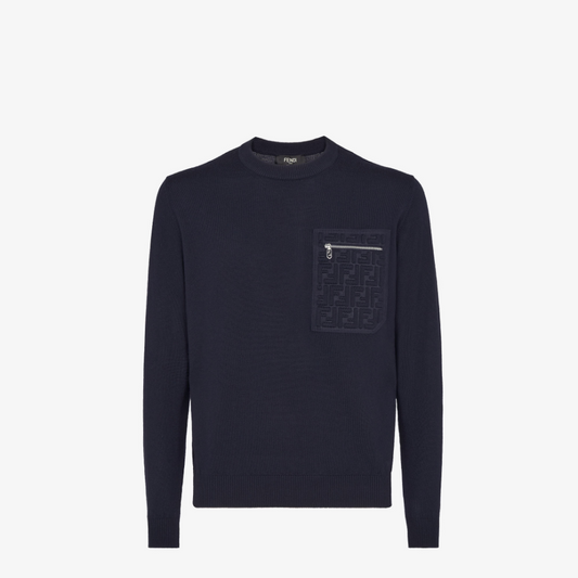 Navy Blue Wool Jumper