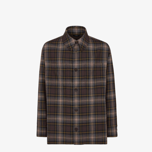 Brown Fendi Tartan Go-To Jacket