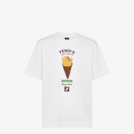 White Cotton Fendilicious T-Shirt