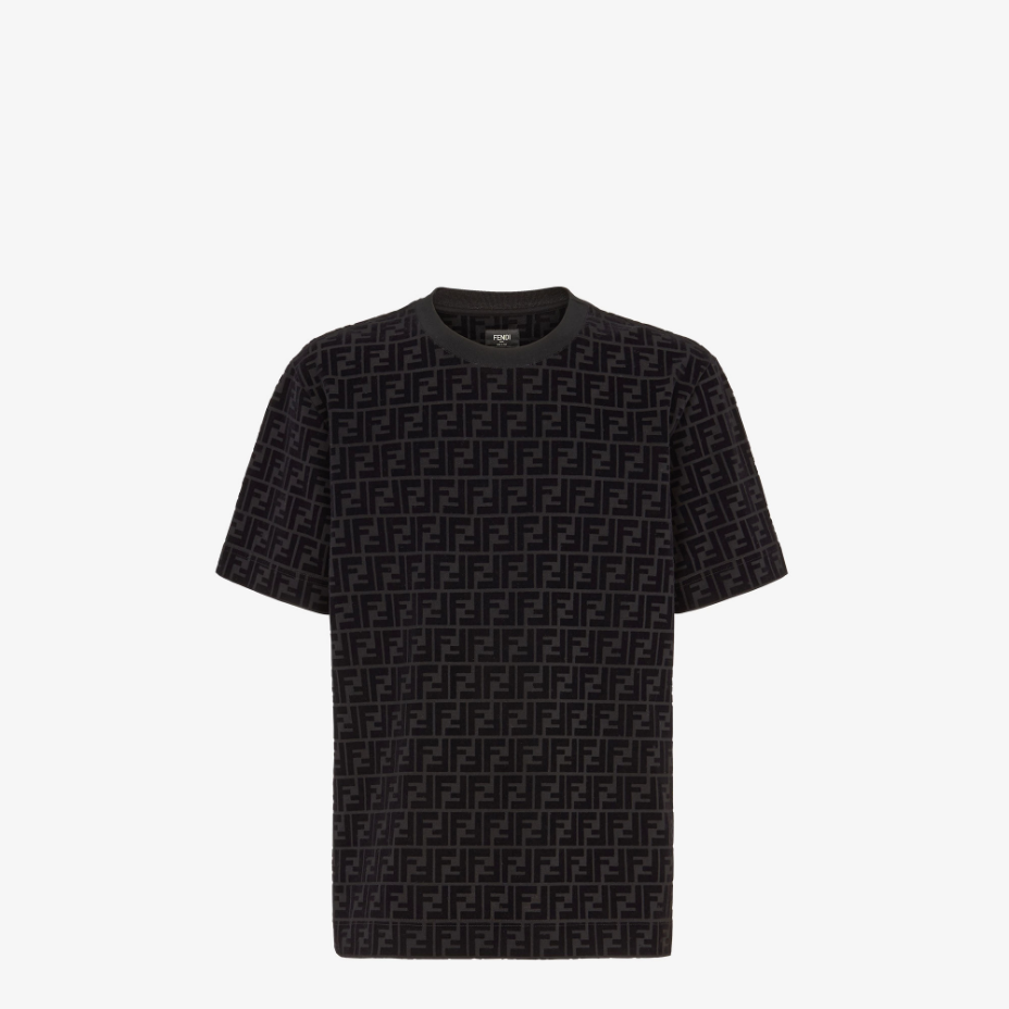 T-Shirt In Black Piqué