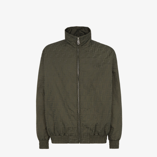 Green FF Nylon Bomber Jacket