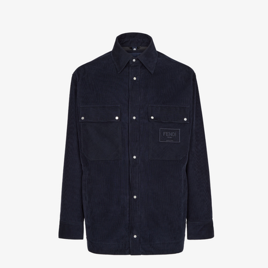 Navy Blue Corduroy Blouson