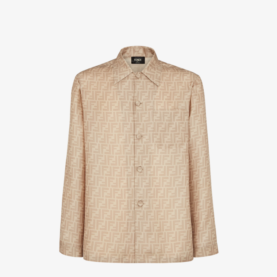 Beige FF Silk Shirt