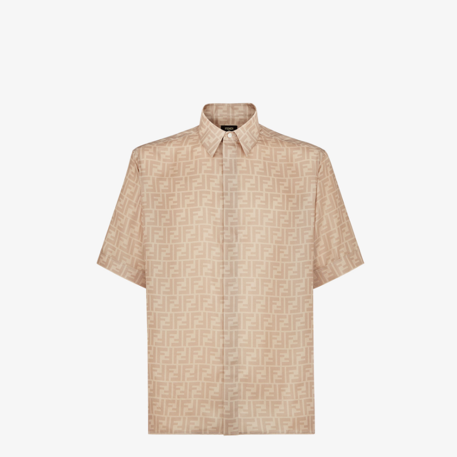 Beige FF Silk Shirt