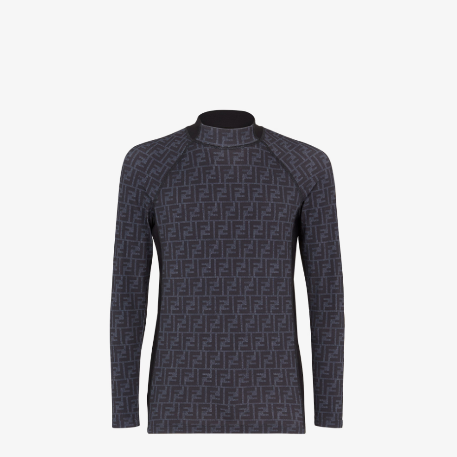 Blue FF Lycra® Turtleneck Top