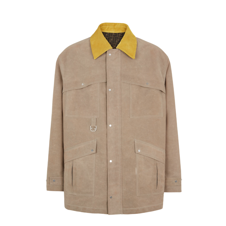 Beige Waxed Cotton Blouson