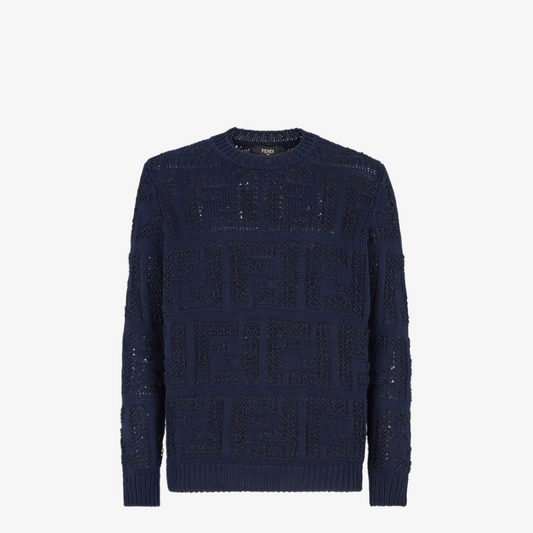 Blue FF Cotton And Linen Jumper