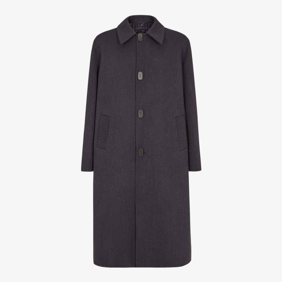 Blue Wool Double Fabric Coat