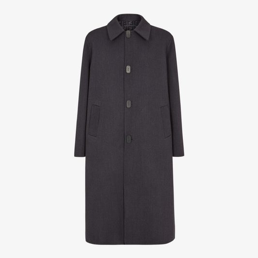 Blue Wool Double Fabric Coat