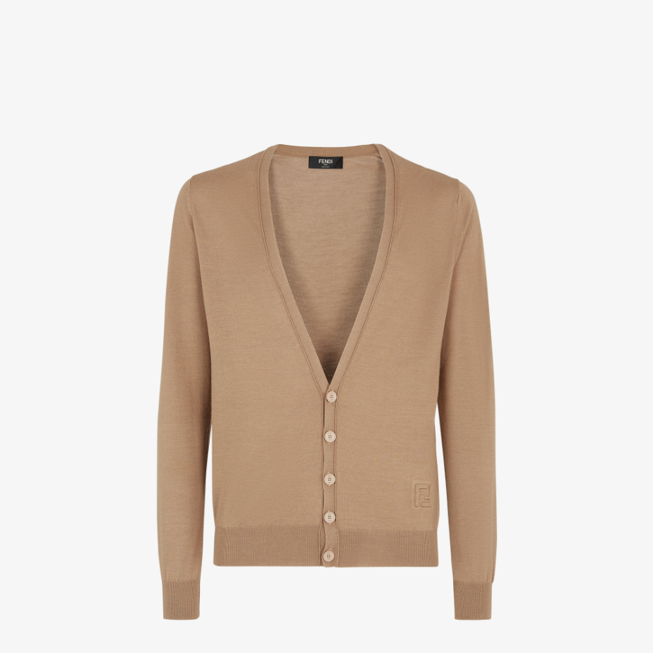 Light Brown Wool Cardigan