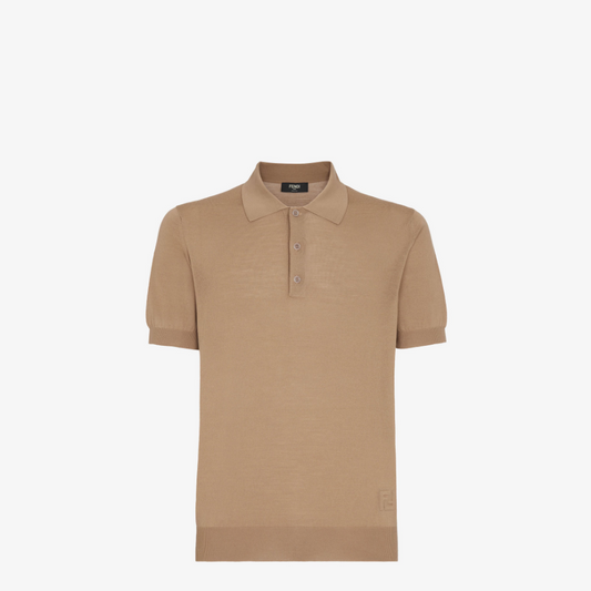 Light Brown Wool Polo Shirt