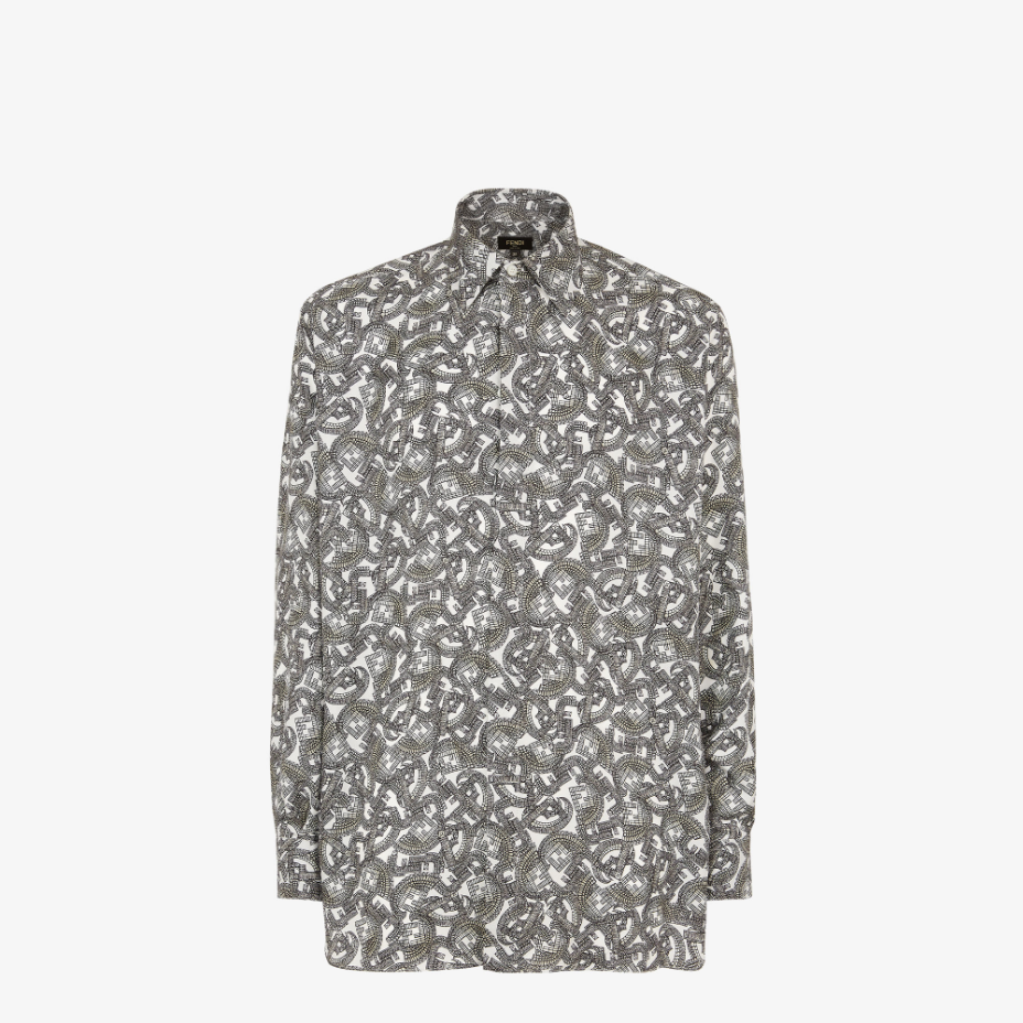 Grey Fendi Jewels Silk Shirt