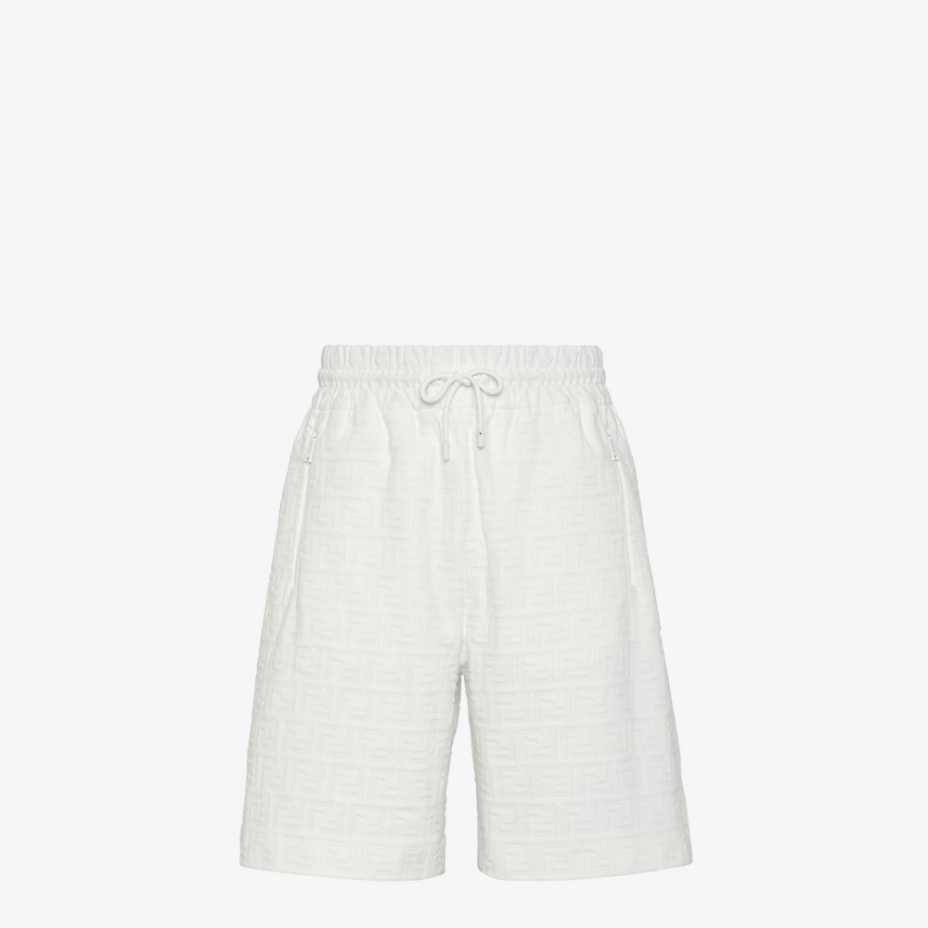 Short Trousers In White FF Cotton