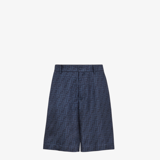 Short Trousers In Blue FF Silk