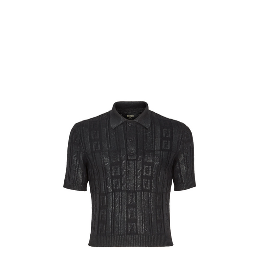 Black Wool Polo Shirt