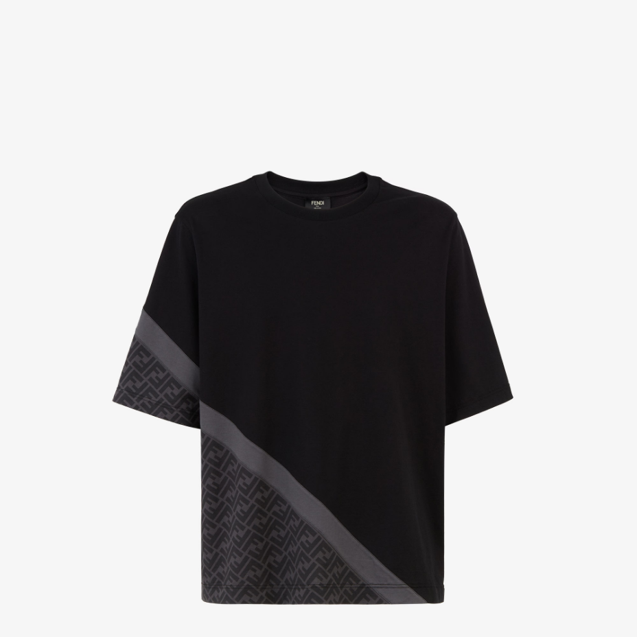 Black Fendi Diagonal Jersey T-Shirt