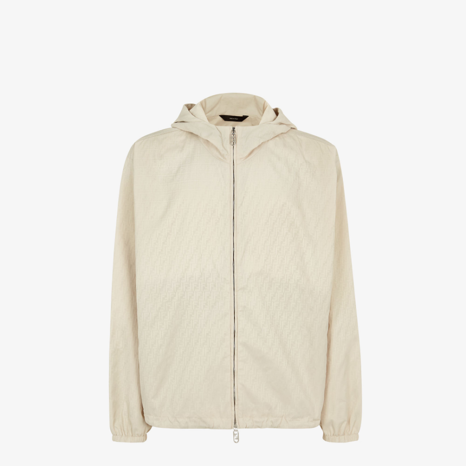 White Micro FF Nylon Windbreaker Jacket