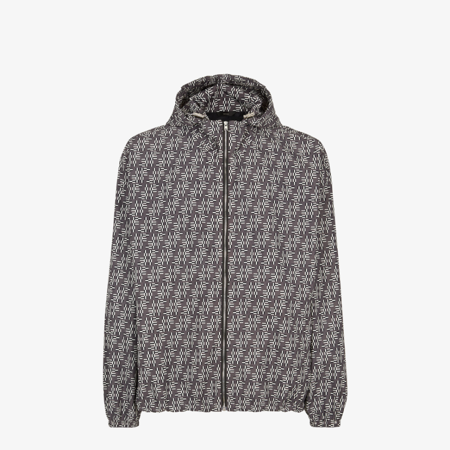 Grey FF Labyrinth Nylon Windbreaker Jacket