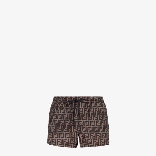 Brown Fabric Shorts