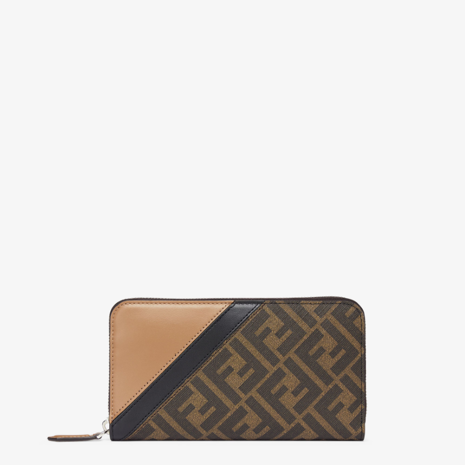 Fendi Diagonal Zip Around Wallet