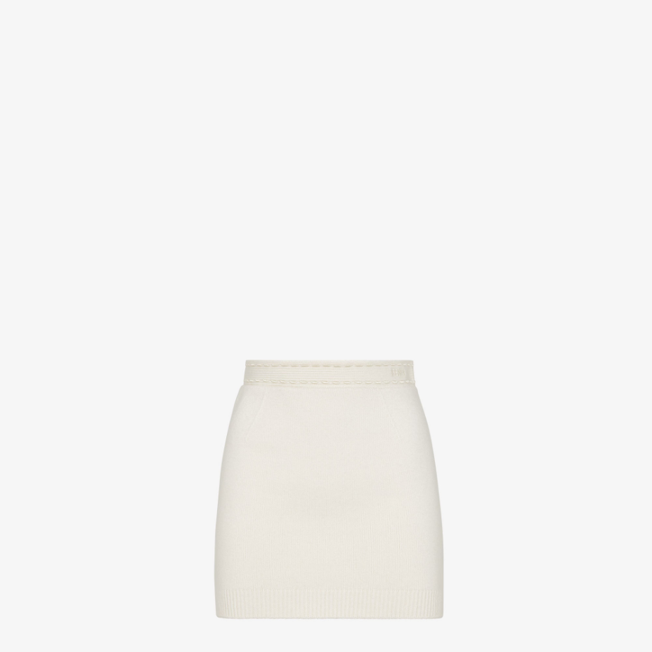 White Cashmere Mini Skirt