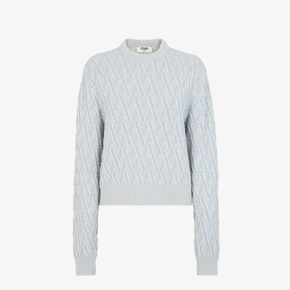 Light Blue FF Cashmere And Wool Pullover