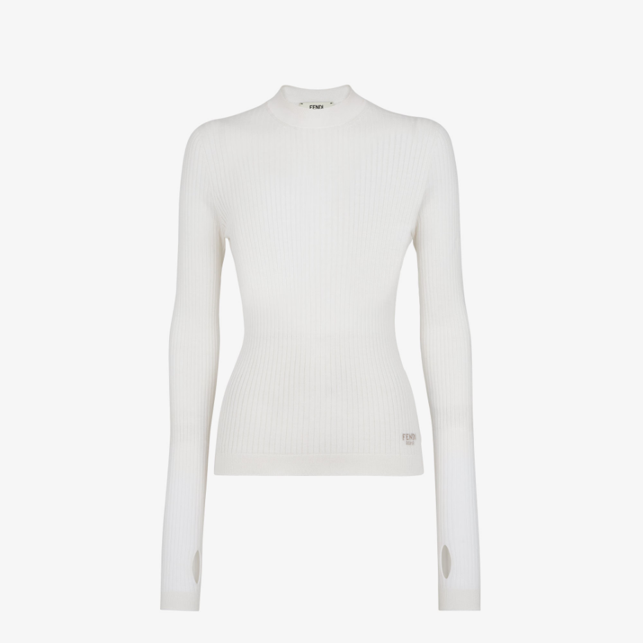 White Silk And Wool Jersey