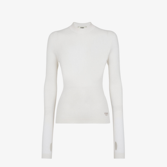 White Silk And Wool Jersey