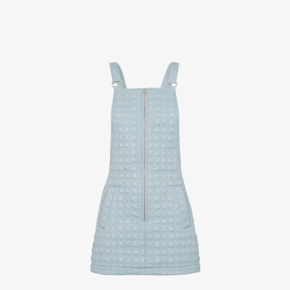 Light Blue Quilted Nylon Dress