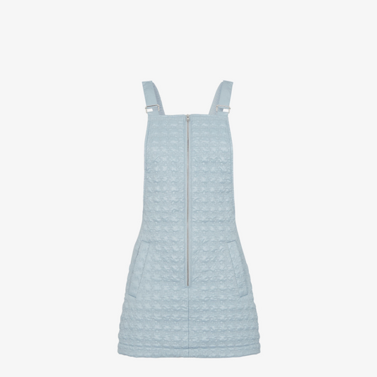 Light Blue Quilted Nylon Dress