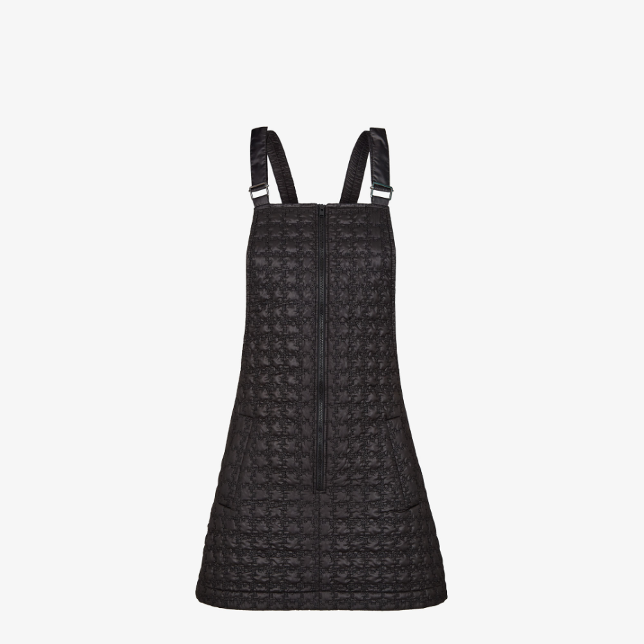 Black Quilted Nylon Dress