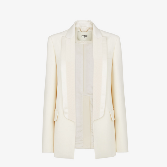 White Wool And Silk Blazer