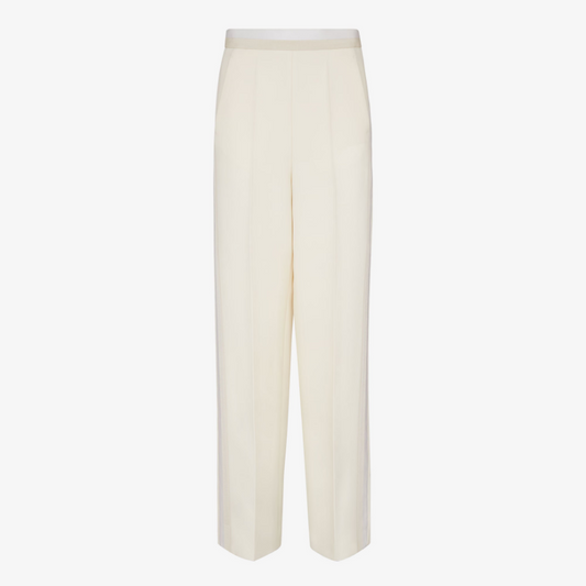 White Wool And Silk Trousers