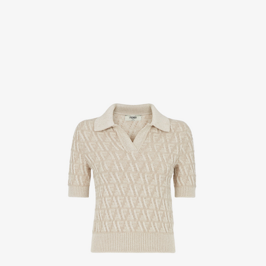 Beige FF Wool And Cashmere Polo Shirt