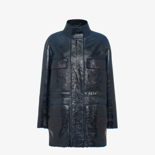 Dark Blue Sheepskin Jacket