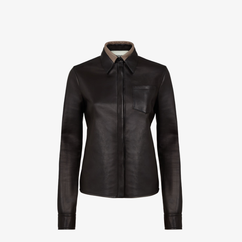 Black Nappa Leather Shirt