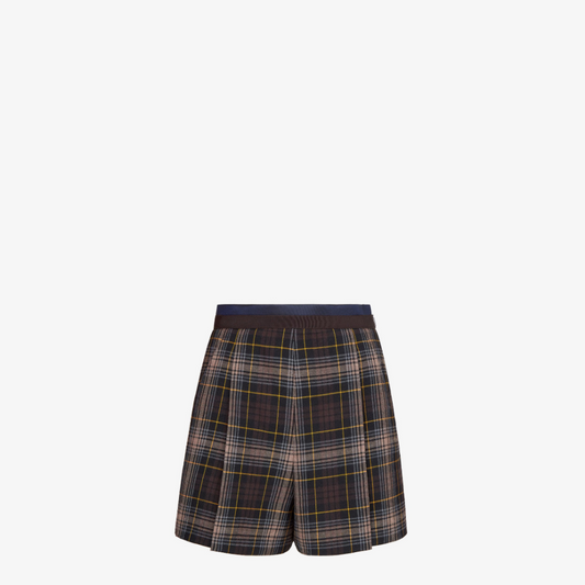 Brown Fendi Tartan Shorts