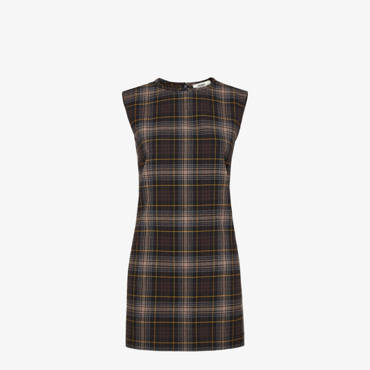 Brown Fendi Tartan Dress